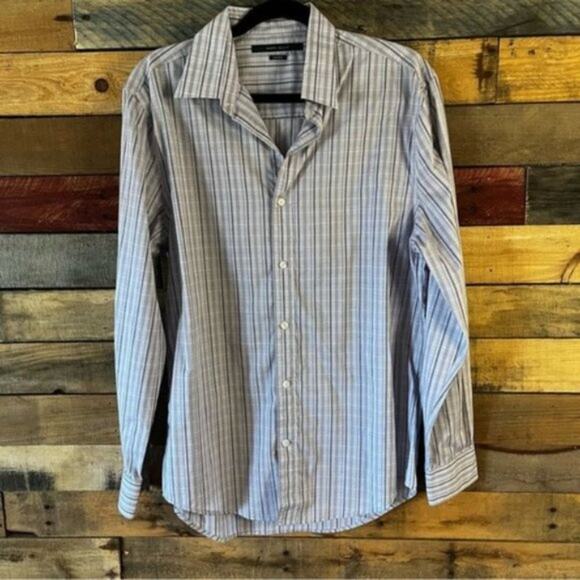 Perry Ellis Lavender Plaid Button‎ Down Size Medium - Picture 1 of 10